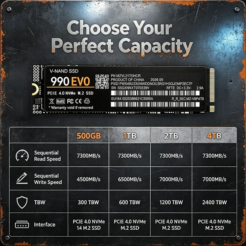 Gaming M.2 NVMe SSD 990 EVO PC - M.2 Nvme 4Tb Pcie 4.0 Ssd 评论和价格